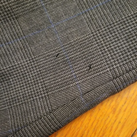 Brooks Brothers USA Golden Fleece Gray Glen Plaid Wool Jacket 46XL Blazer HOLES
